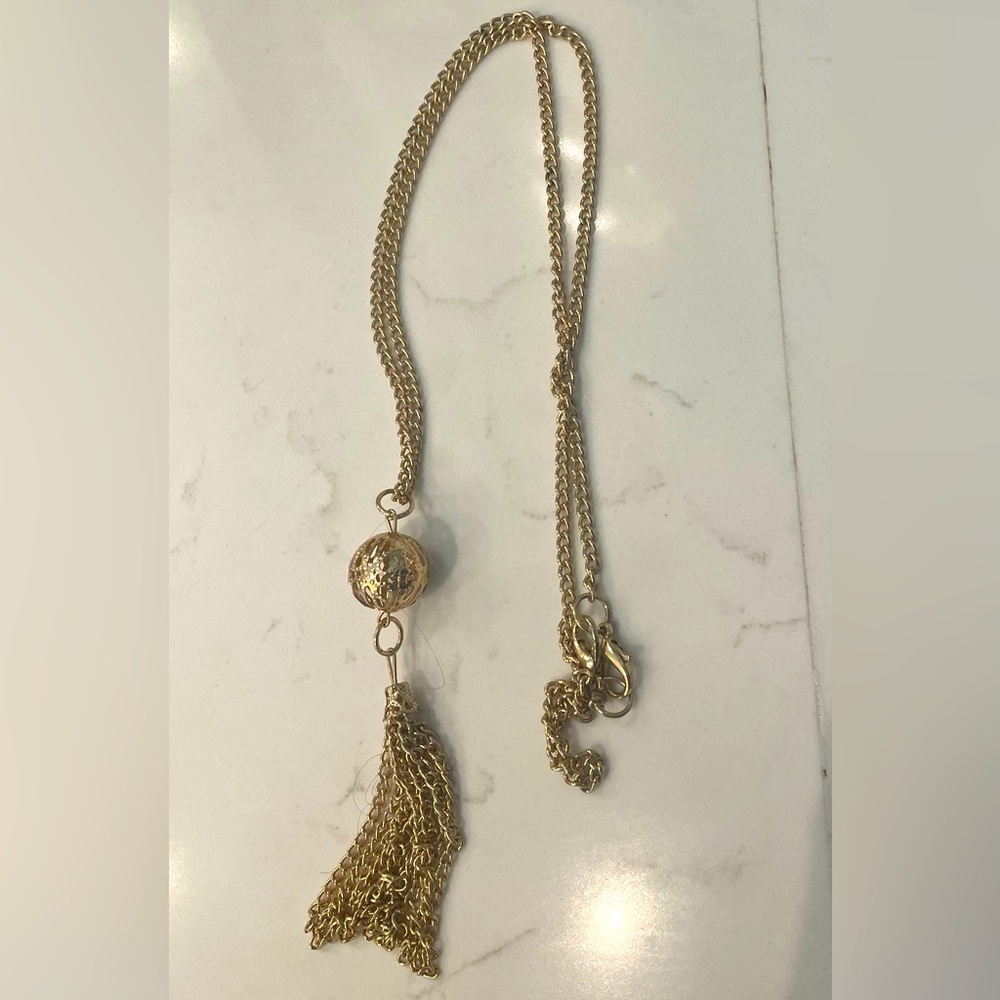Gold long necklace